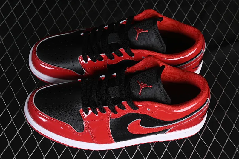 All categories Air Jordan Jordan series basketball shoes Air Jordan 1 Low G version pure original Air Jordan 1 Low AJ1 Joe 1 patent leather black and red low-top cultural casual sneakers HV4089-006